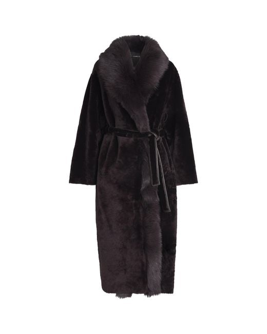Nour Hammour Black Shearling Isadora Coat