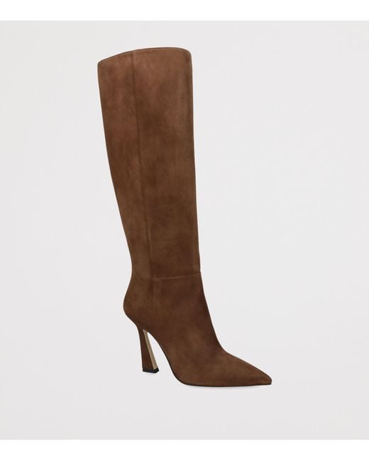 Stuart Weitzman Brown Suede Vinnie Zip Knee-High Boots 100