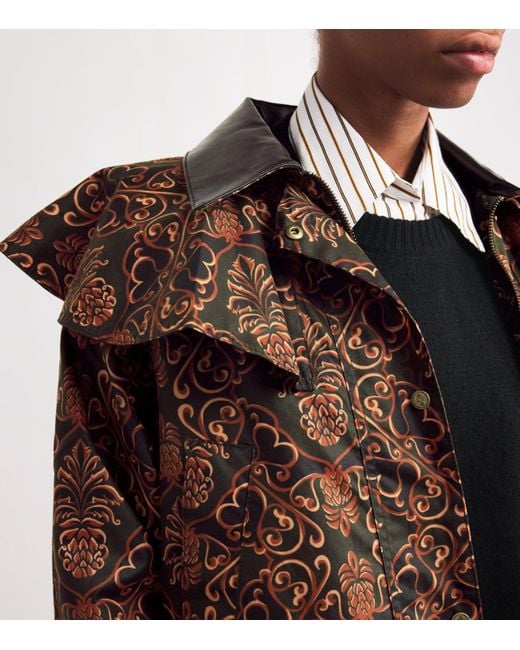 Barbour Brown X Farm Rio Waxed Cotton Luana Jacket