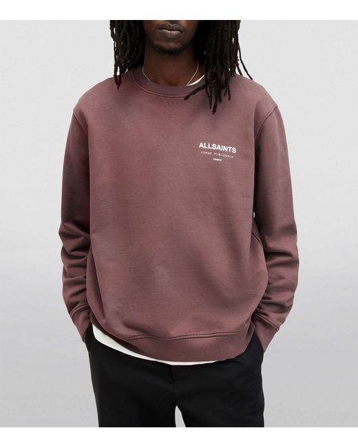 AllSaints Brown Cotton Underground Sweatshirt for men