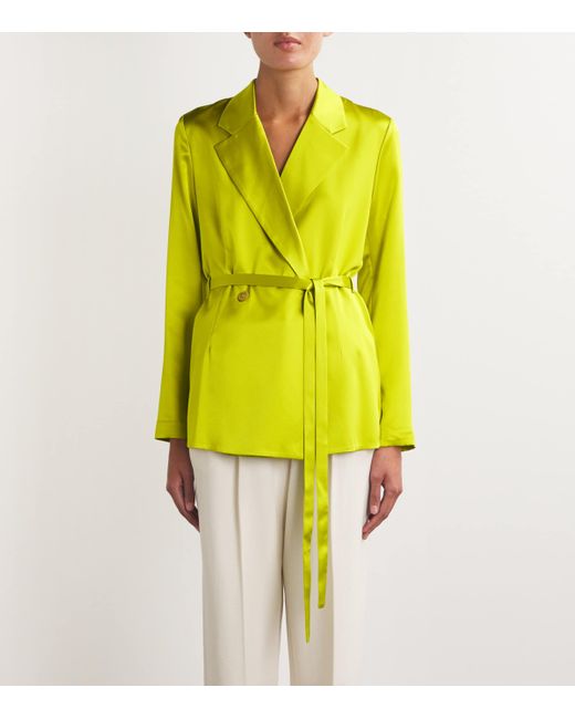 Joseph Yellow Silk Satin Joubert Blazer