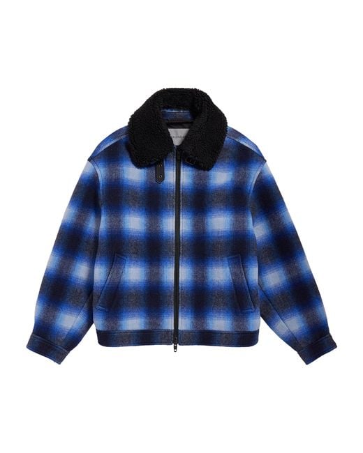 Balenciaga Blue Wool Checked Jacket for men