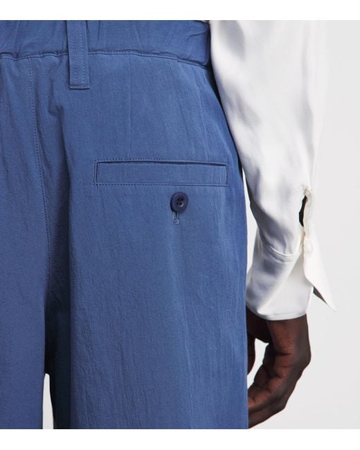 IM MEN Blue Pleated Tailored Trousers for men