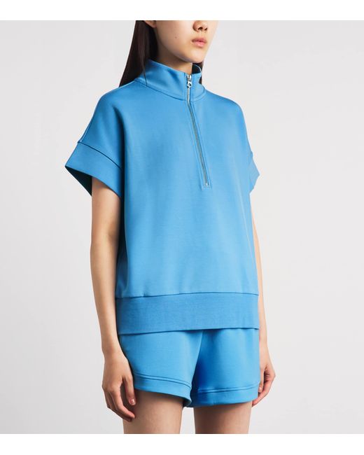 Varley Blue Ritchie Quarter-Zip Sweatshirt