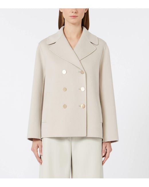 Max Mara Natural Virgin Wool Double-Breasted Coat