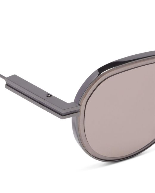 Zegna Gray Gunmetal Sunglasses for men