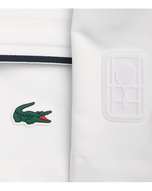 Lacoste White Stretch Taffeta Ultra Dry Tennis Shorts for men