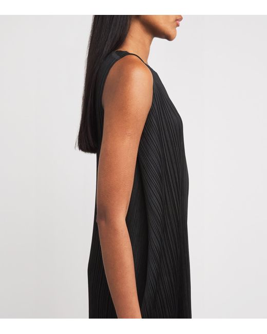 Pleats Please Issey Miyake Black Lamp Shade Midi Dress