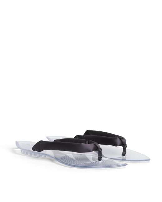 Alaïa White Invisible Thong Flip Flops
