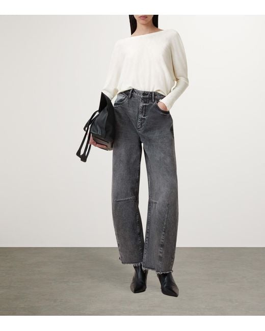 AllSaints White Wool Julieana Wrap Sweater