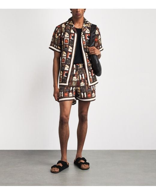 CHE Brown Printed Wilson Swim Shorts for men