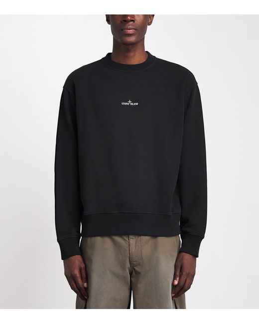 Stone Island Black Oversized Desert Print Sweatshirt for men