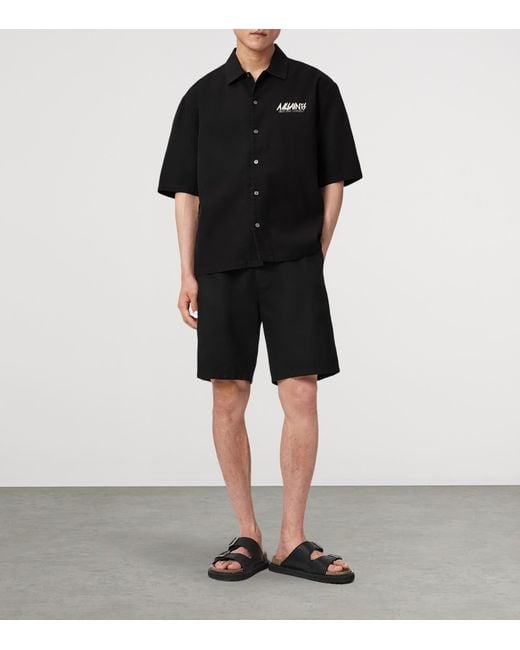 AllSaints Black Synth Logo Shirt for men