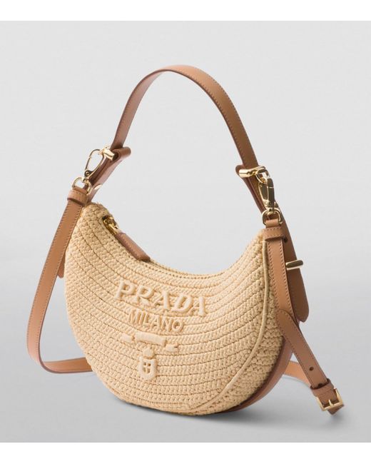 Prada Natural Woven Arqué Shoulder Bag