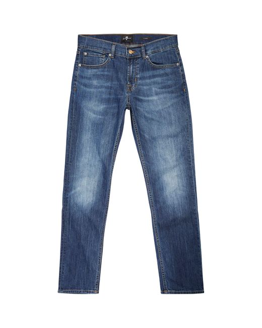 7 For All Mankind Blue Slimmy Airweft Slim Jeans for men