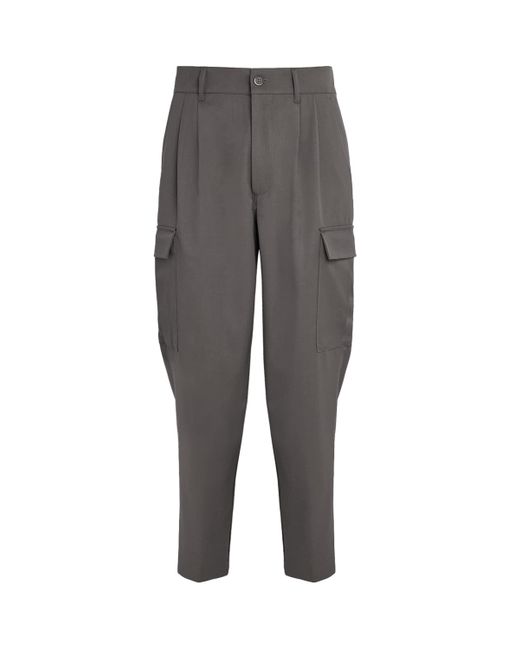 Barena Gray Stretch-Virgin Wool Pleated Trousers for men