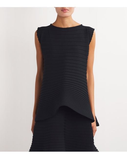 Pleats Please Issey Miyake Black Bounce Knit Top