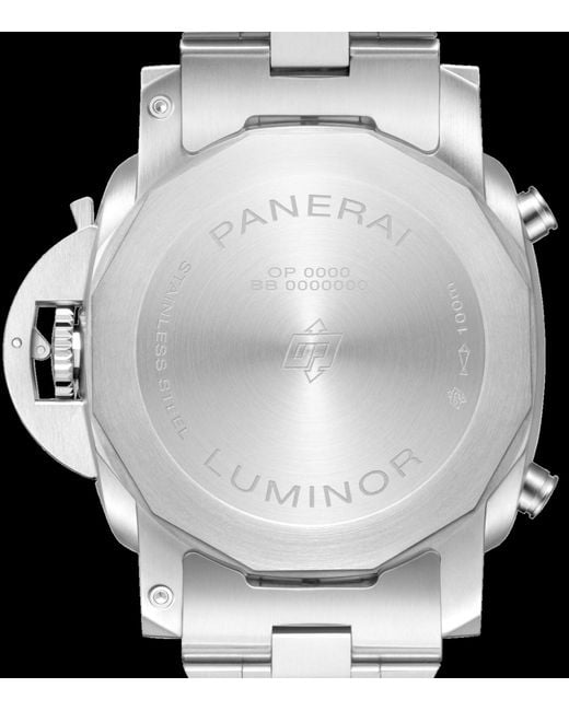 Panerai Metallic Stainless Steel Luminor Chrono Watch