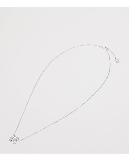 BVLGARI White And Diamond B.Zero1 Pendant Necklace