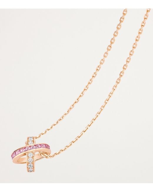 Chaumet Metallic Diamond And Sapphire Jeux De Liens Pendant Necklace