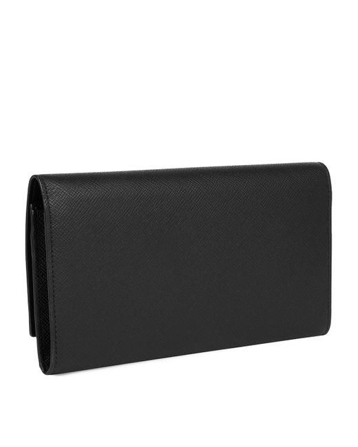 Smythson Black Leather Marshall Travel Wallet for men