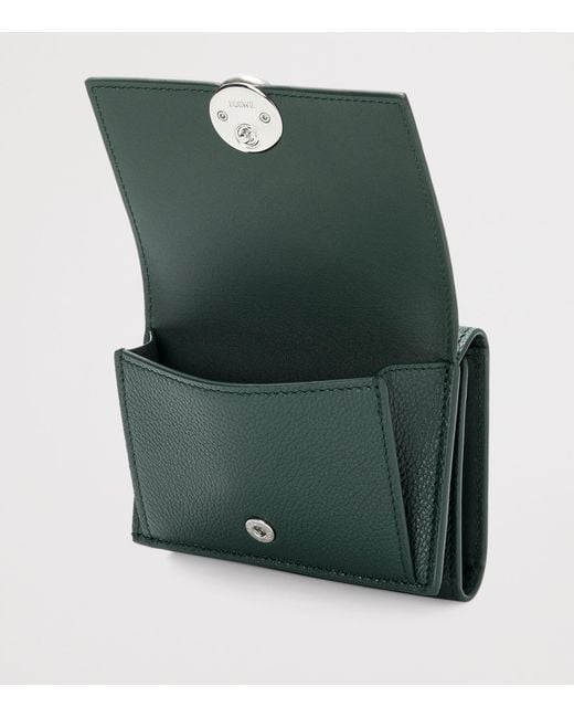 Loewe Green Leather Pebble Wallet
