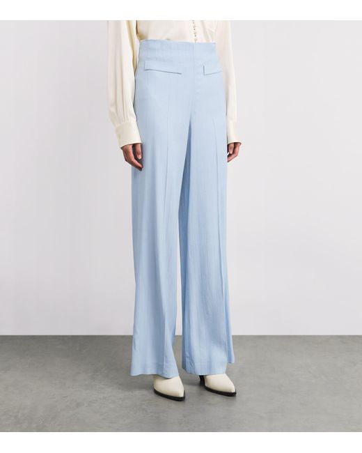 Sandro Blue Wide-Leg Trousers