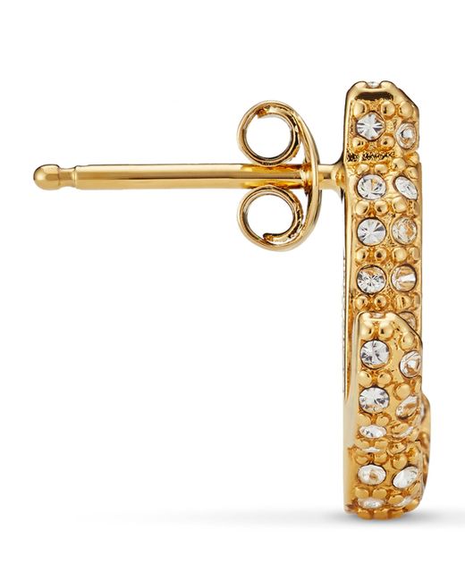 Jimmy Choo Metallic Crystal-Embellished Jc Stud Earrings