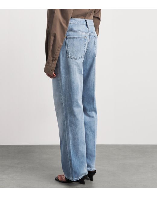 7 For All Mankind Blue Stovepipe Straight Jeans