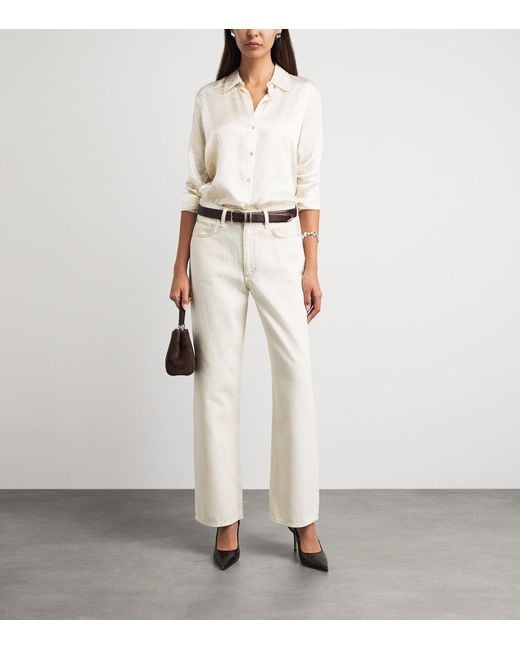 L'Agence White Silk Tyler Blouse