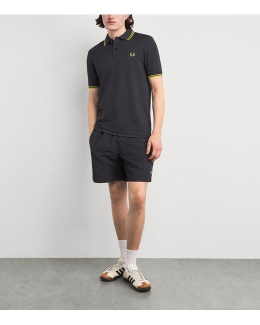 Fred Perry Black Piqué Logo Tennis Polo Shirt for men