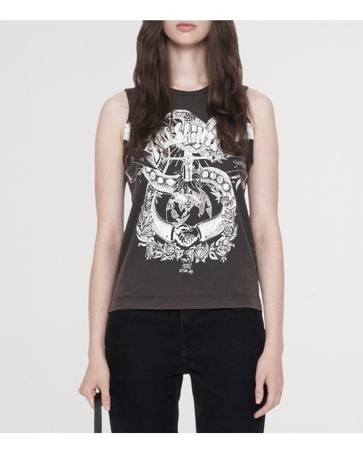AllSaints Gray Organic Cotton Jenny Tank Top