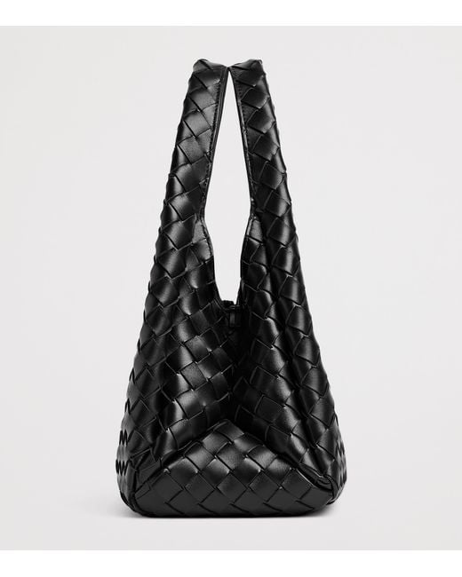 Bottega Veneta Black Small Leather Campana Shoulder Bag