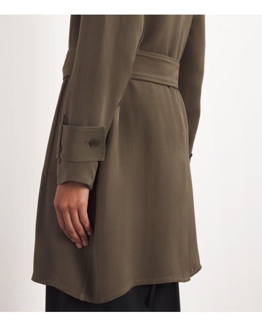 Joseph Brown Silk Crepe Charah Trench Coat