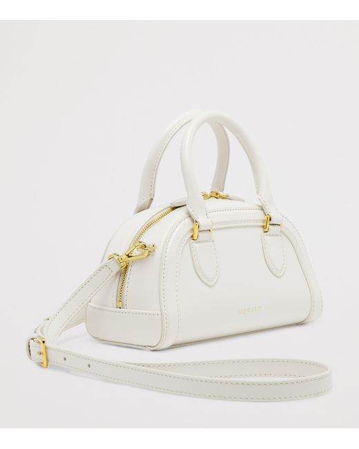 Alexander McQueen White Mini Leather Birdee Boston Cross-Body Bag