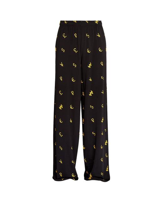 Vetements Black Jersey Currency Print Trousers for men
