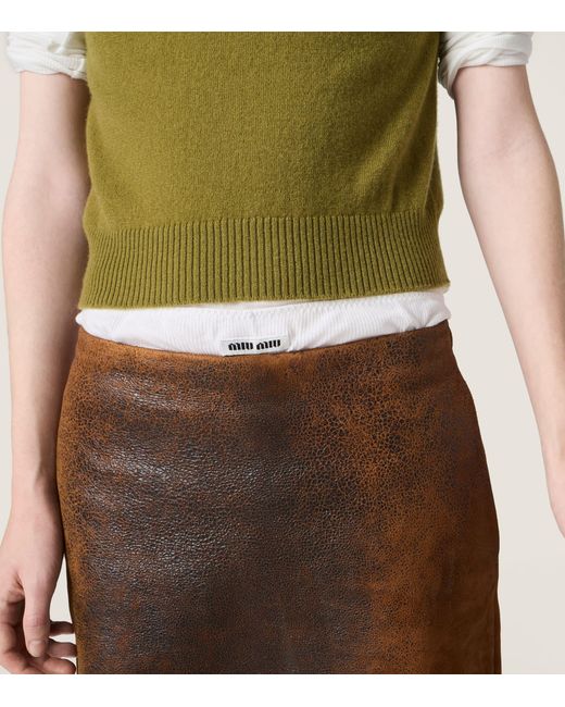 Miu Miu Green Cashmere Logo Sweater