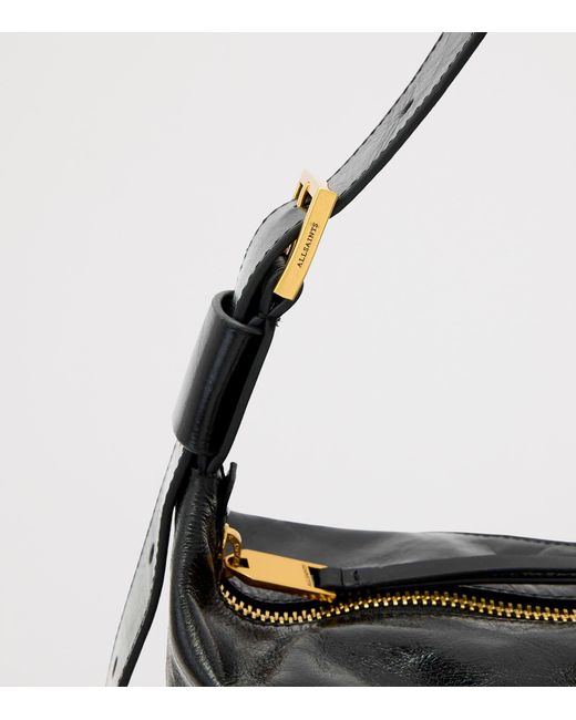 AllSaints Black Leather Jean Rey Shoulder Bag
