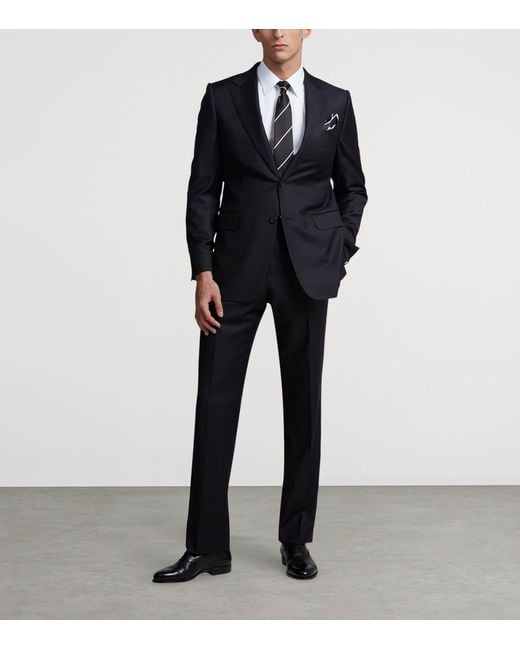 Dunhill Blue Wool Belgravia Trousers for men