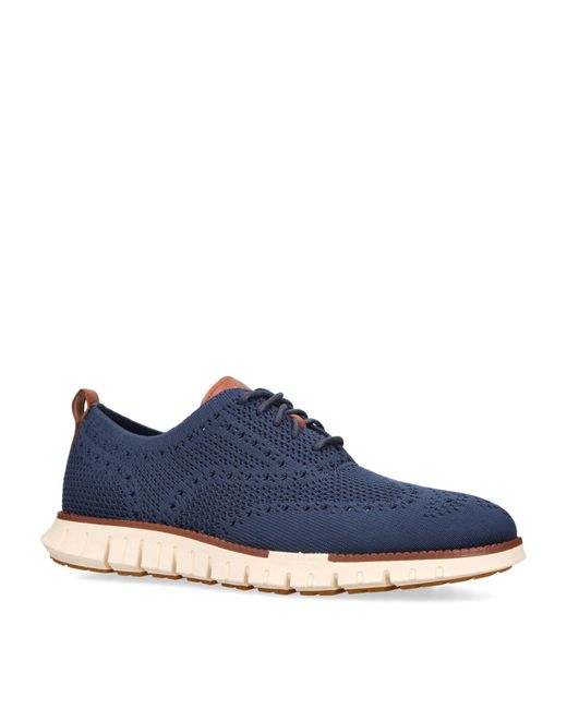 Cole Haan Blue Zerøgrand Stitchlite Oxford Shoes for men