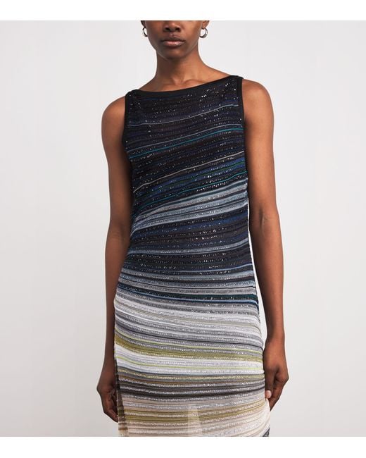 Missoni Multicolor Lamé Embellished Stripe Maxi Dress