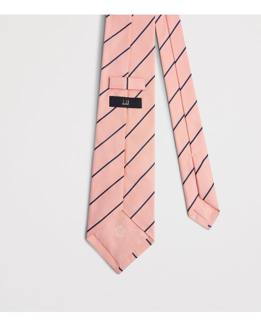 Dunhill Pink Mulberry Silk Stripe Tie for men