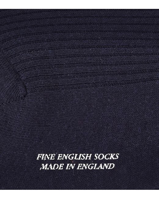 Pantherella Blue Ribbed Socks for men