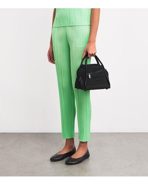 Pleats Please Issey Miyake Black Mini Bias Pleats Duffle Bag