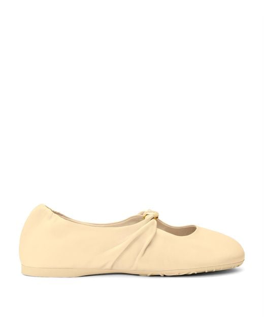 Loewe Natural Leather Pebble Soft Ballet Flats