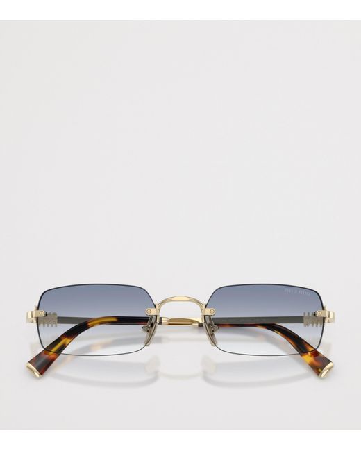 Miu Miu Blue Rectangular Mu B50S Sunglasses