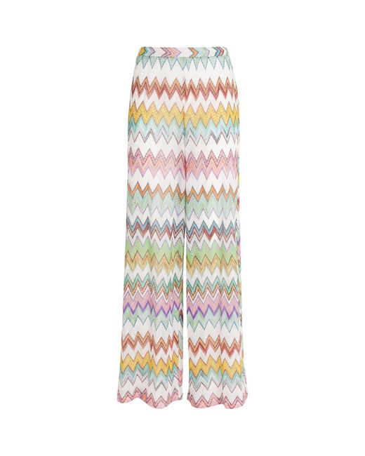 Missoni White Zigzag Wide-Leg Trousers