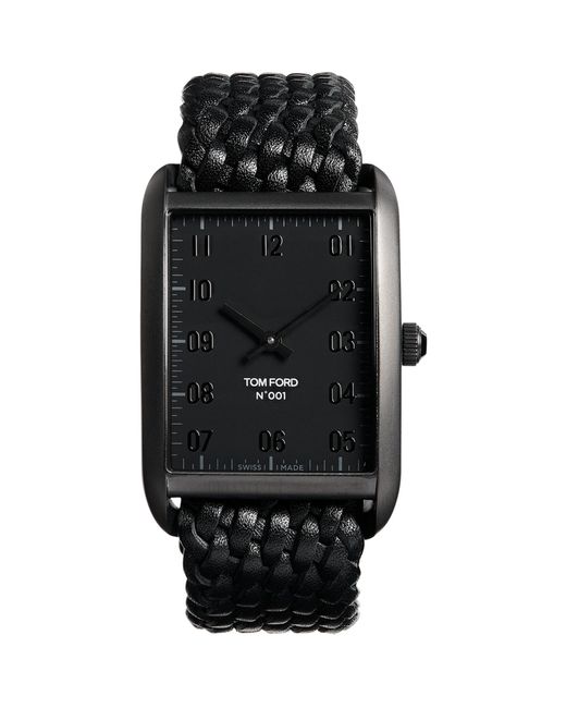 Tom Ford Black Stainless Steel No. 001 Watch 30mm for men