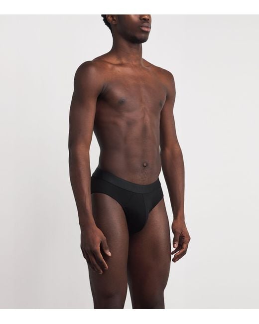 Sunspel Black Tencel-Blend Stretch Briefs for men