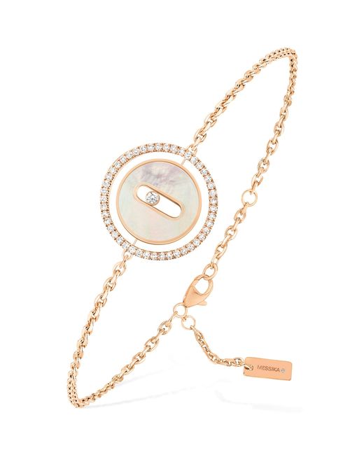 Messika Natural Rose Gold, Diamond And Mother-of-pearl Lucky Move Bracelet